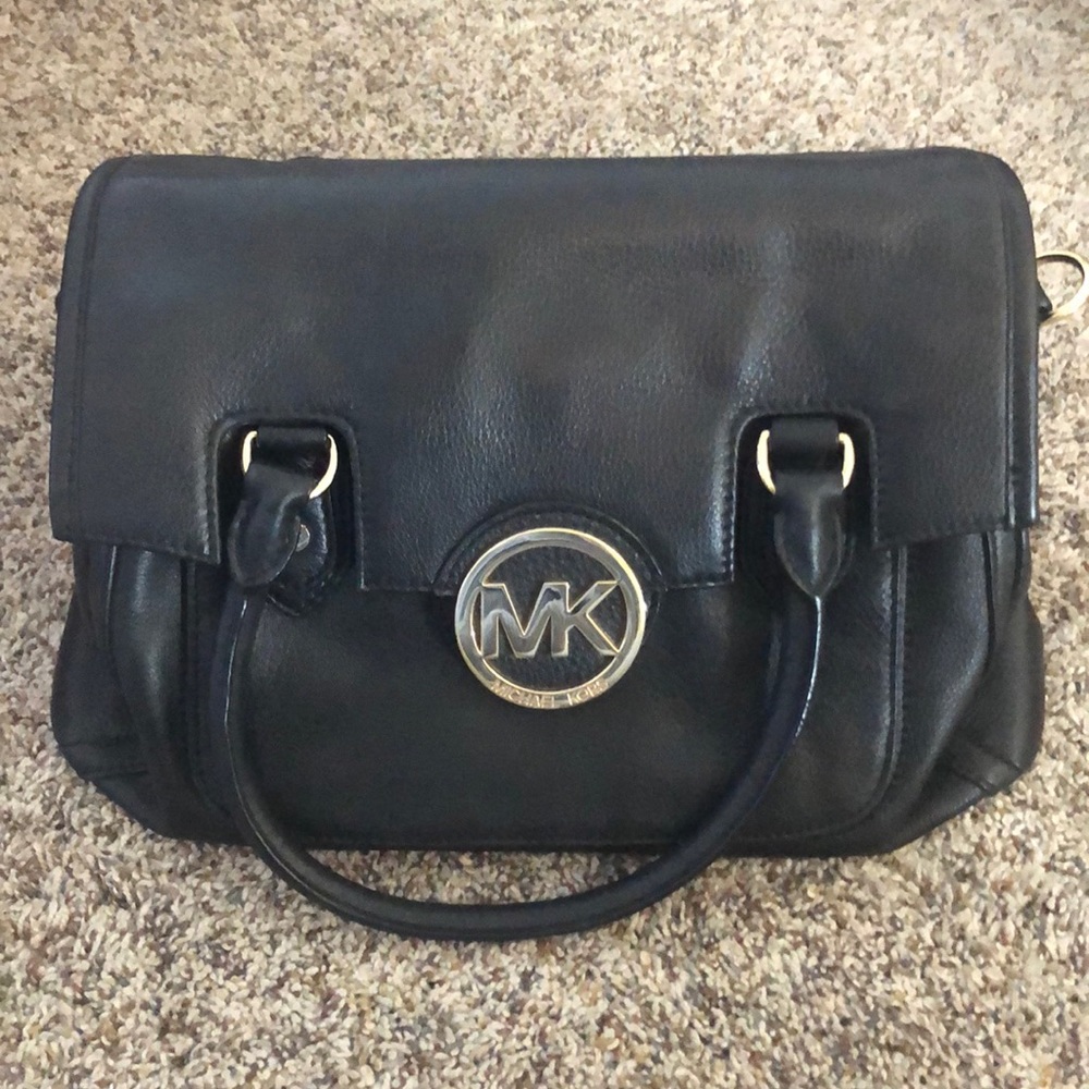 Black Leather Michael Kors Purse